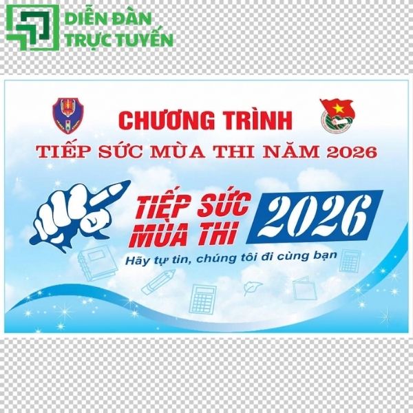 Mẫu poster tiếp sức mùa thi 2026 PNG