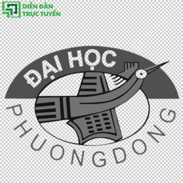 Logo Đại học Phương Đông trắng đen